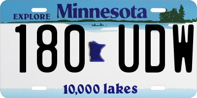 MN license plate 180UDW