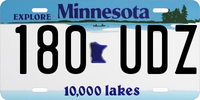 MN license plate 180UDZ