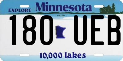 MN license plate 180UEB