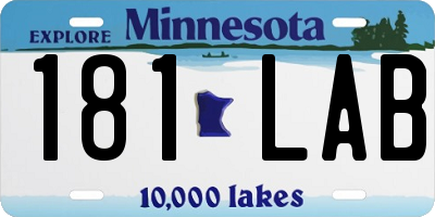 MN license plate 181LAB