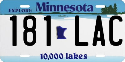 MN license plate 181LAC