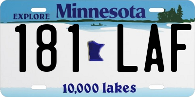 MN license plate 181LAF