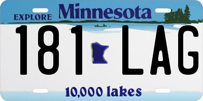 MN license plate 181LAG