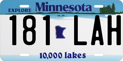 MN license plate 181LAH