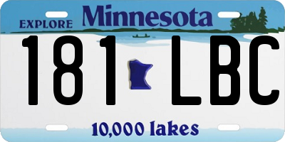 MN license plate 181LBC