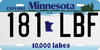 MN license plate 181LBF