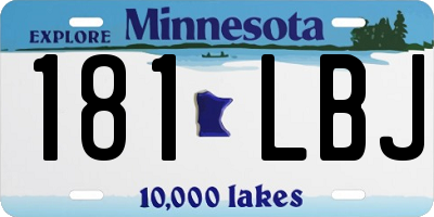 MN license plate 181LBJ