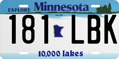 MN license plate 181LBK