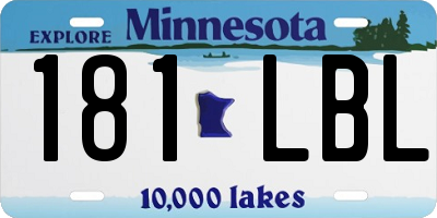 MN license plate 181LBL