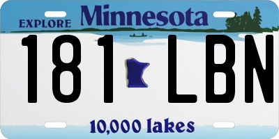 MN license plate 181LBN