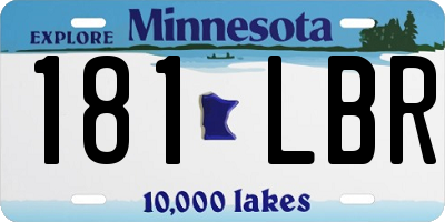MN license plate 181LBR