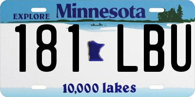 MN license plate 181LBU