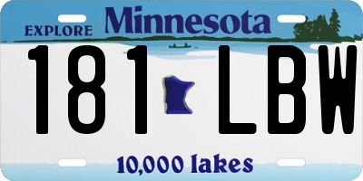 MN license plate 181LBW