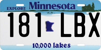 MN license plate 181LBX