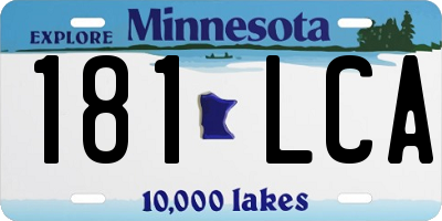 MN license plate 181LCA