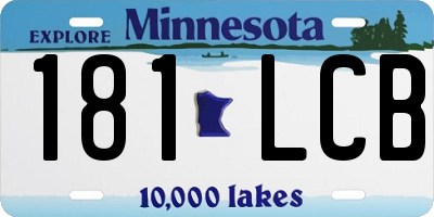 MN license plate 181LCB