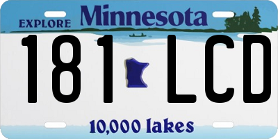 MN license plate 181LCD