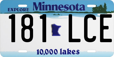 MN license plate 181LCE