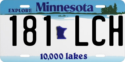 MN license plate 181LCH