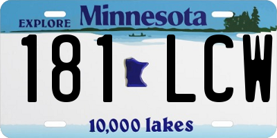 MN license plate 181LCW