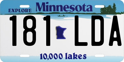 MN license plate 181LDA