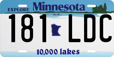 MN license plate 181LDC