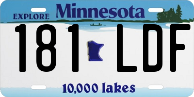 MN license plate 181LDF