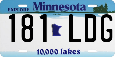 MN license plate 181LDG