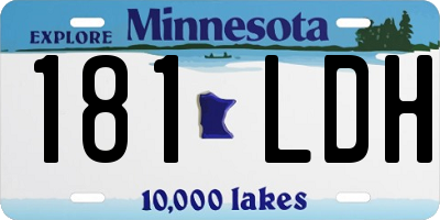 MN license plate 181LDH