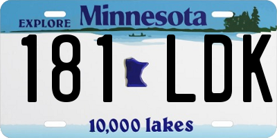 MN license plate 181LDK