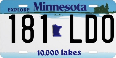 MN license plate 181LDO