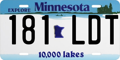 MN license plate 181LDT
