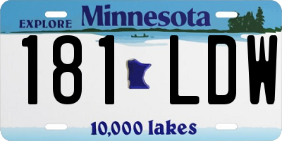 MN license plate 181LDW