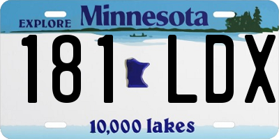 MN license plate 181LDX