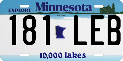 MN license plate 181LEB
