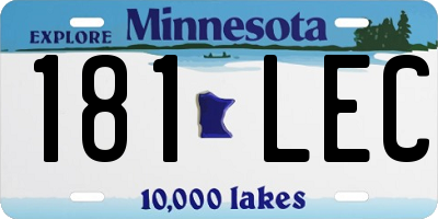 MN license plate 181LEC