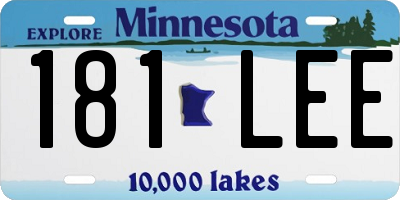 MN license plate 181LEE