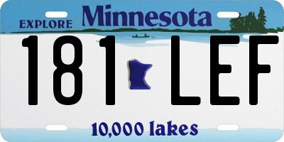 MN license plate 181LEF