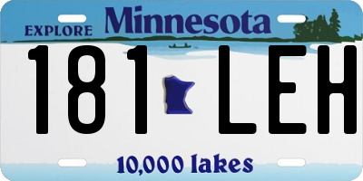 MN license plate 181LEH