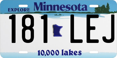 MN license plate 181LEJ