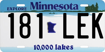 MN license plate 181LEK