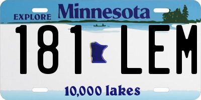 MN license plate 181LEM
