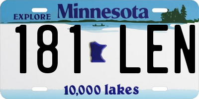 MN license plate 181LEN