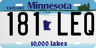 MN license plate 181LEQ