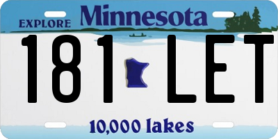 MN license plate 181LET