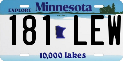 MN license plate 181LEW