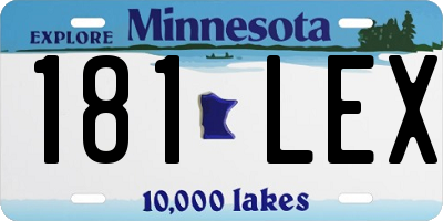 MN license plate 181LEX