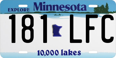 MN license plate 181LFC