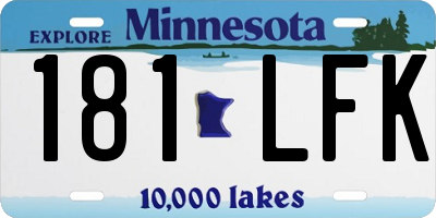 MN license plate 181LFK