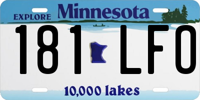 MN license plate 181LFO